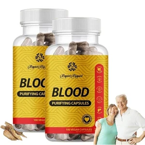 Cápsulas purificadoras de sangre orgánicas, sin OGM, sin gluten, veganas 1100 mg (2) - Imagen 1 de 7