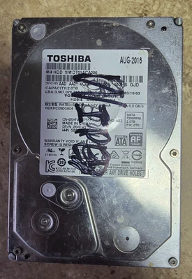 Toshiba 2TB HDD Internal Hardrive - Image 1 of 2