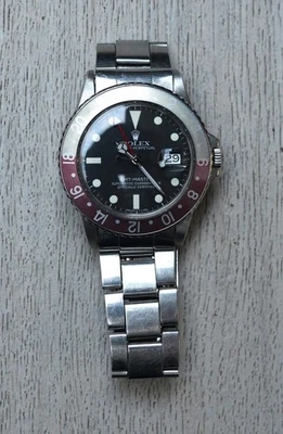 1973 Vintage Rolex GMT 1675 w/ Fat Font Ultra-Rare Burgundy + Ghost Grey Bezel - Image 1 of 4