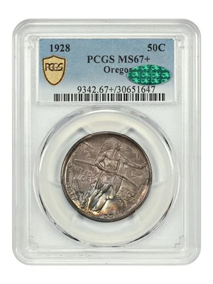 1928 50C Oregon PCGS/CAC MS67+ - Classic Silver Commemorative - Image 1 of 4