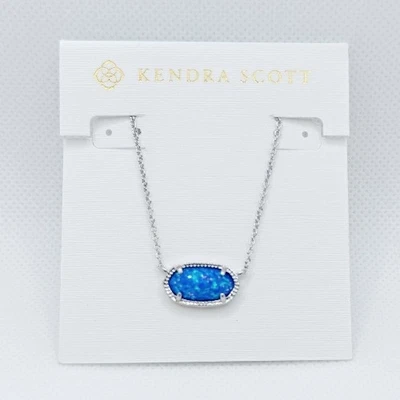 Collar colgante de plata Kendra Scott Elisa en ópalo azul océano real Foto 1 de 4