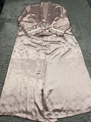 Camisón Gilligan O'Malley Mujer L/XL Oro Rosa Rosa Satén Cinturón Abrigo Foto 1 de 4