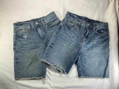 2 POLO Ralph Lauren Boys Distress The Sullivan Slim fit Denim shorts size 14 - Image 1 of 4