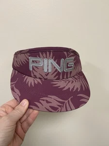 Ping Damen Golf Schirmmütze lila Blattmuster verstellbarer Rücken - Bild 1 von 8