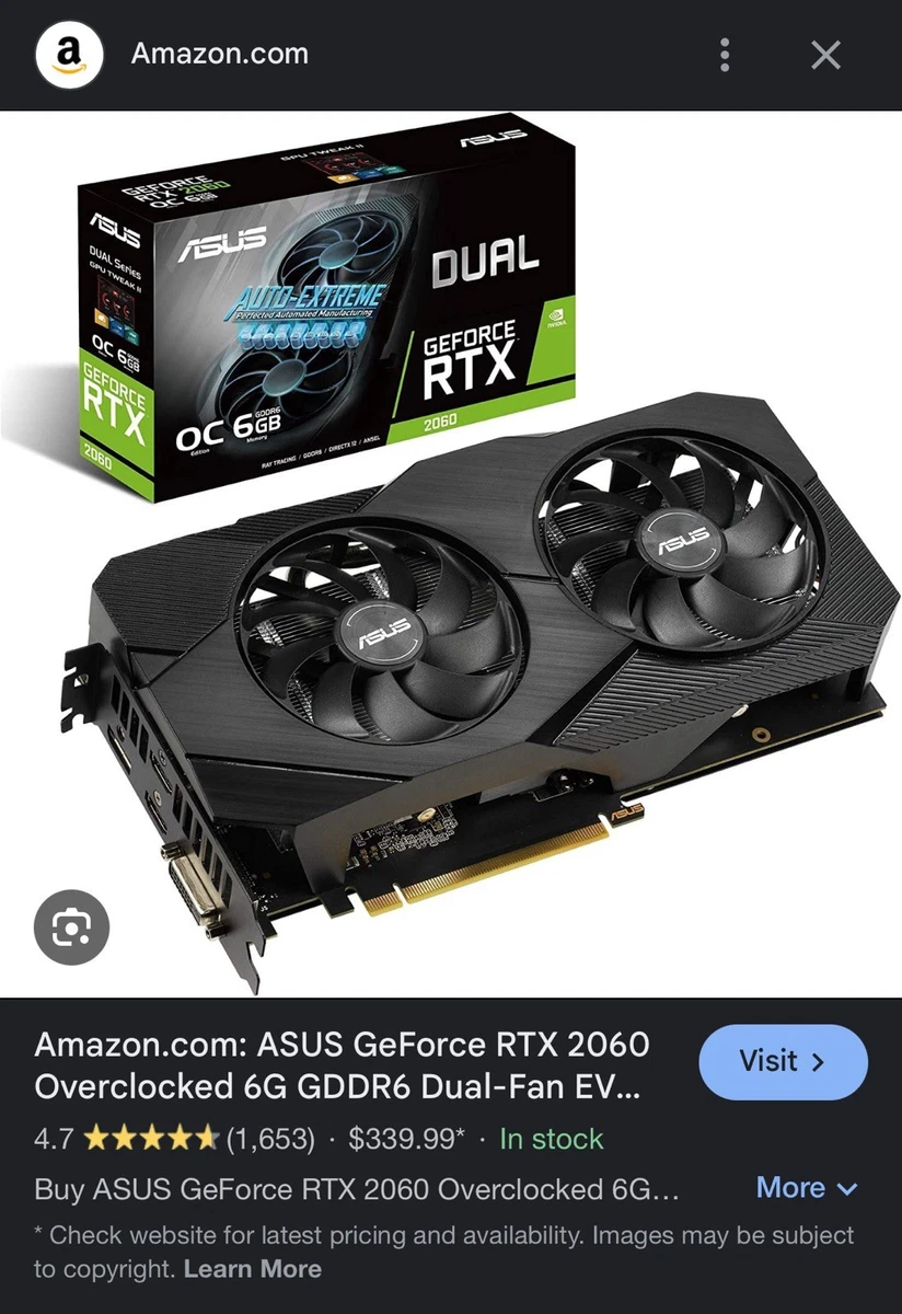 ASUS NVIDIA GeForce RTX 2060 NVIDIA Computer Graphics Cards for