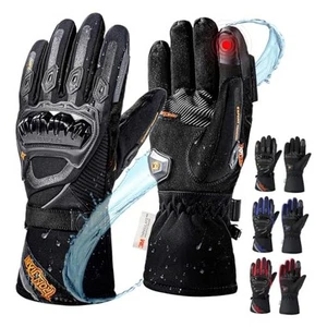  Motorradhandschuhe Winter kaltes Wetter warm Touchscreen wasserdicht groß schwarz - Bild 1 von 7