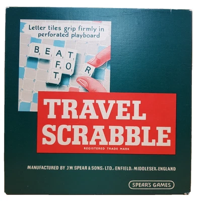 Spear's Games Vintage Travel Scrabble Board Game England Word Game VGC Complete - Image 1 of 4
