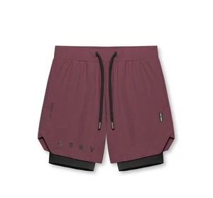 NEU ASRV Herren Medium DSG 0866 Tetra Lite 7" burgunderrot schwarz gefüttert Aktiv Shorts - Bild 1 von 8
