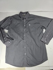 Camicia Cinch uomo grigio medio western 100% cotone ricamato casual abbottonata - Foto 1 di 12