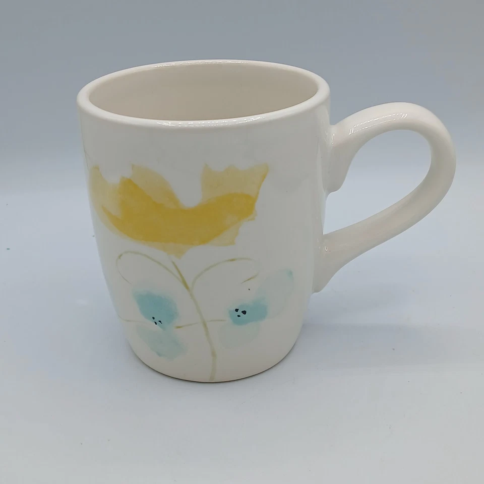 Canecas de café Threshold flores botânicas azuis e amarelas 14 oz - Imagem 1 de 4