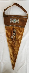 Medias de cono de Navidad de terciopelo gamuza marrón extremadamente raras Double D Ranch LEER - Imagen 1 de 17