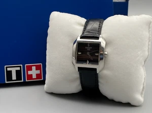 Tissot Watch Women water-resistant sapphire crystal black Leather Boxed zz - Picture 1 of 14