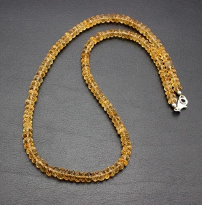 Collana Di Citrino Naturale Facettato Giallo A Rondelle Regalo Di Circa 46 Cm - Foto 1 di 4