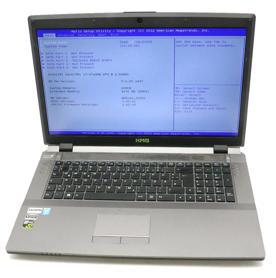 Laptop Notebook XMG Schenker Clevo A704 / W370SS  CPU Intel Core i7  /LPBB244 - Bild 1 von 4