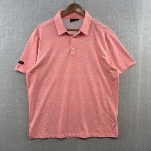 Sunday Swagger Golf Poloshirt Large Rosa Farbspritzer Kurzarm Stretch - Bild 1 von 15