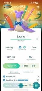 Pokemon Brillante Lapras Bufanda Tiene Estacional (Fondo Especial Delicioso) - Imagen 1 de 1