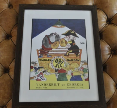 Vanderbilt  Georgia Tech 1958 Dudley Football Program Print Poster Framed 20x16 - Изображение 1 из 4