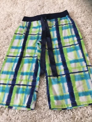 Pijama Justice Girls talla 8 PJ Capris azul verde a cuadros ropa de dormir pantalones Foto 1 de 4