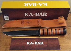 USMC KA-BAR USMC Straight Edge 1217 7" Fixed Blade Knife NEW IN BOX w/ Sheath - Picture 1 of 8