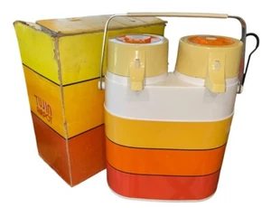 Peacock Twin Thermoskanne Air Pot Hot Cold Vintage Retro Orange 70er Camping/ Picknick - Bild 1 von 8