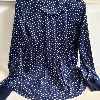 Conjunto de pijama para mujer Nautica azul medio lunares polar manga larga pantalones bolsillos Foto 1 de 4