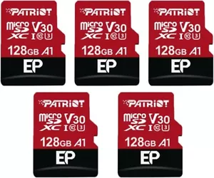 Patriot V30 128GB A1 USH-I C10 U3 4K Micro SD Card Dashcam/Home Surveillance 5PK - Picture 1 of 5