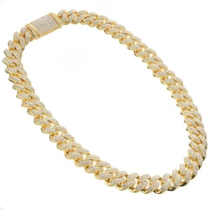 XXL Heavy 15mm Double Lock 18" 20" 24" Iced Gold Plated Chain Necklace A006 G - Picture 1 of 9