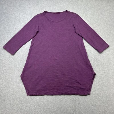 Cut Loose Tunic XS Purple Linen Blend Summer Casual Chic Lightweight Layer - Imagem 1 de 4