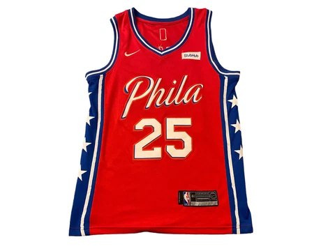 Nike Connect Red Ben Simmons #25 NBA Philadelphia 76ers Jersey Size 44 Medium Cover