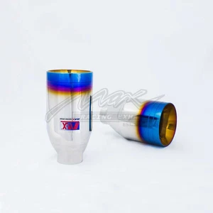 Max Racing Exhaust Straight Cut Double Wall Exhaust Tips-EG - Titanium Burnt ... - Picture 1 of 1