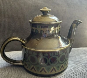 Vintage MCM TEAPOT Green Pottery STRATFORD 5432 Arthur Wood - Picture 1 of 9