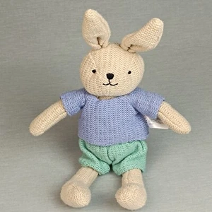Tchibo TCM Hase ❤️ gehäkelt Strick Stofftier Plüsch Kuscheltier Blau Grün Beige - Bild 1 von 5