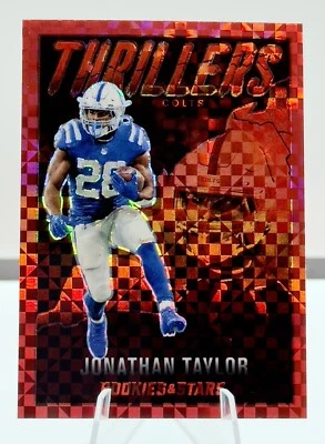 2022 Panini Rookies & Stars Thrillers Red Plaid Jonathan Taylor #TH-12 Colts - Image 1 of 2