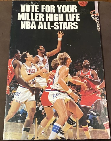 1983 NBA All Star Game Ballot Board Miller High Life Artis Gilmore Larry Bird Cover