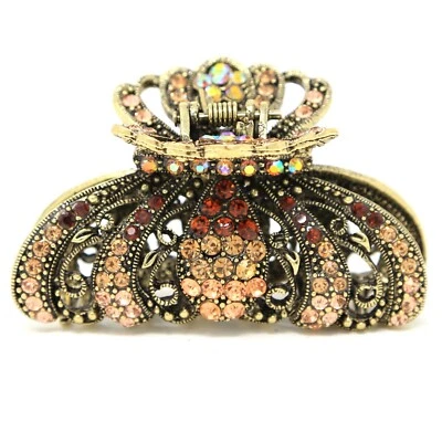New Fashion Rhinestone Imperial crown design high quality metal Hair Claws Clip - Image 1 of 4