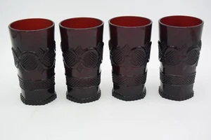 4 VINTAGE AVON CAPE COD RUBINROT 1876 BECHER TRINKGLÄSER 12 UNZEN - Bild 1 von 4