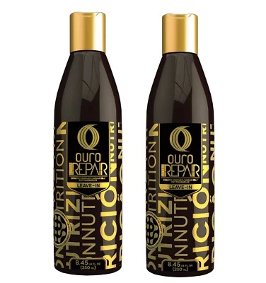 2 Bottles Ouro Extra Repair Keratin Complex Argan Oil Leave In Treatment 8.45 oz - Image 1 of 2