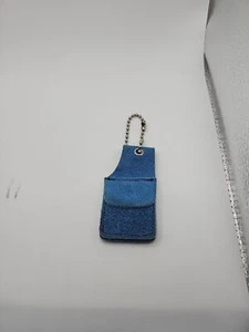Vintage Leder blau Pferd Satteltasche Schlüsselanhänger Cowboy Western Schlüsselring baumeln - Bild 1 von 4