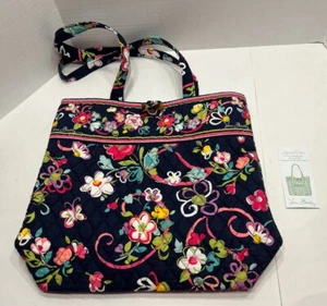 Vera Bradley Floral Tote Ribbons Bag Breast Cancer Awareness - Picture 1 of 15