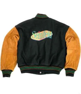 RARE Vintage 90s SEINFELD Cast Crew Jacket Wool Leather Letterman Varsity L Size - Picture 1 of 7