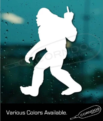 Sasquatch Finger STICKER VINYL DECAL FINDING BIGFOOT YETI UFO SQUATCH BOBO - Image 1 of 4