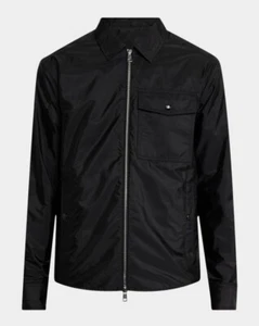 NWT $850 Moncler Men's Nylon Zip-Up Jacket Windbreaker Overshirt Black SZ M Med - Picture 1 of 21
