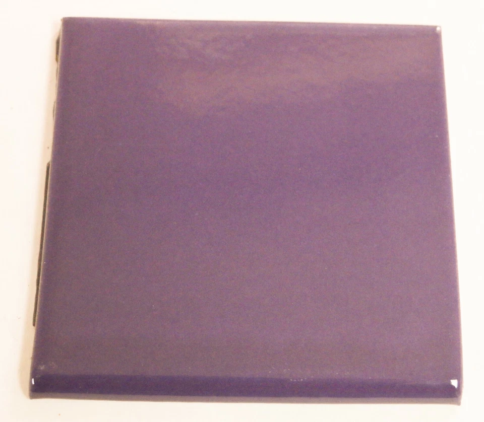 Azulejo 3 7/8" x 3 7/8" púrpura oscuro brillante pared mosaico adorno pared cerámica C#584 1 pieza Foto 1 de 1