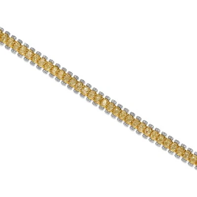 9.72 Ct Lab Grown CVD Oval Cut Diamond Tennis Fine Bracelet 14k Multi Tone Gold - Image 1 of 4