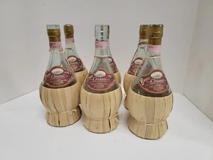Italian Borgese Red Chianti Wine Decanter 2002 Wicker Basket Bottle Lot Of 6 - Picture 1 of 9