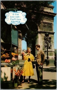 1950er Montreal Kanada Reise Adv Postkarte "Wenn Sie das Leben lieben, werden Sie Frankreich lieben" - Bild 1 von 2