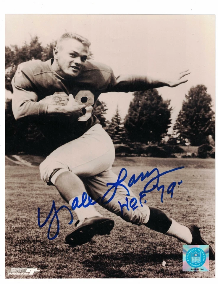 Yale Lary Detroit Lions Signed 8" x 10" Photo W/Our COA B - Image 1 of 1
