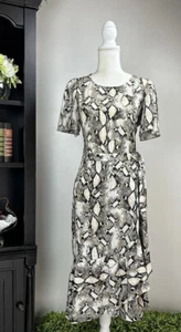 Sz. 6 Alex Marie Snake Print Wrap Dress Flutter Sleeve $138 - Picture 1 of 10