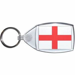 England Flag Clear Plastic Key Ring (S, M or L) - Picture 1 of 8