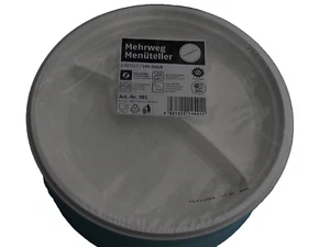 Mehrweg-Menüteller Plastikteller zweigeteilt 2-teilig 800 Stück 22cm rund weiß - Bild 1 von 2